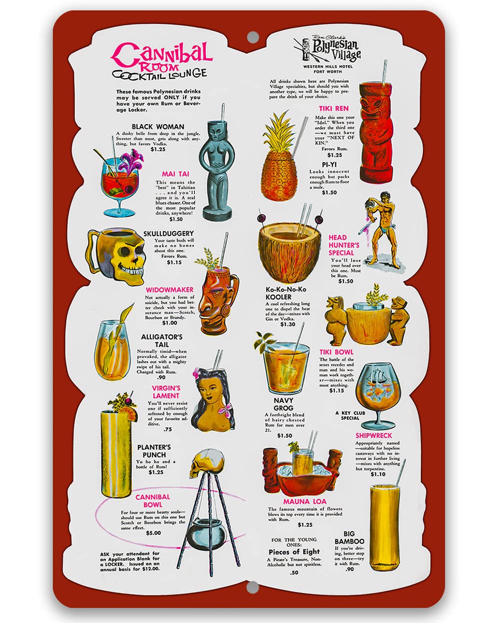 Home Bar Lounge - เมนูเครื่องดื่ม Cannibal Room Tiki Lounge -